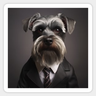 Miniature Schnauzer Dog in Suit Sticker